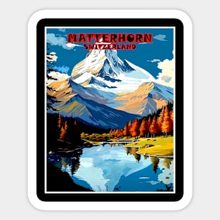 Matterhorn Mountain Switzerland Travel and Tourism Advertising Print Sticker
